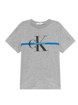 T-Shirt Calvin Klein Monogram Grau für Jungen