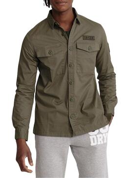 Hemd Superdry Core Military Patched Grün Hombre