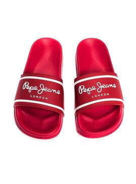 Sandalen Pepe Jeans Slider Logo Rot Jungen