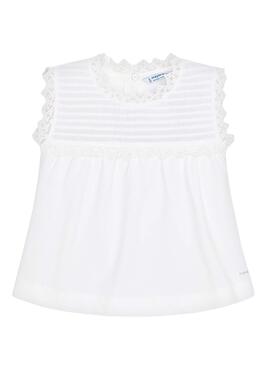 T-Shirt Mayoral Popelin Weiß für Mädchen