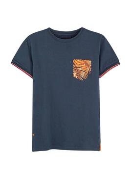 T-Shirt Mayoral Tropical Pocket Blau für Jungen