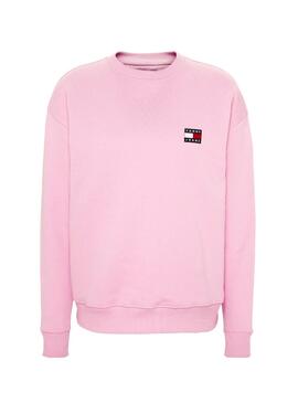 Sweatshirt Tommy Jeans Badge Pink Damen