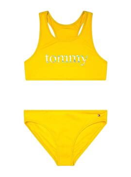 Bikini Tommy Hilfiger Logo Tropical Gelb Mädchen