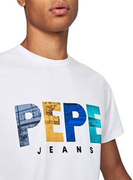 T-Shirt Pepe Jeans Edison Weiß für Herren