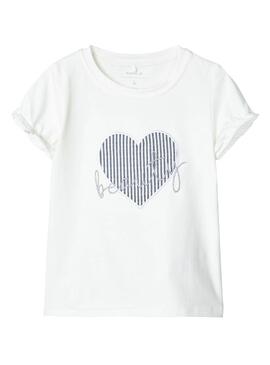 T-Shirt Name It Fastripa Weiß für Mädchen