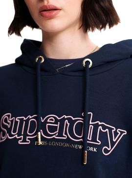 Sweatshirt Superdry Applique Blau für Damen