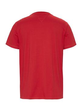 T-Shirt Tommy Jeans Chest Logo Rot für Herren