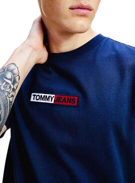 T-Shirt Tommy Jeans Embroidered Blau für Herren