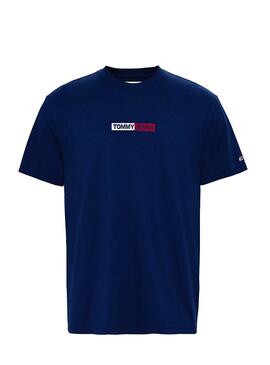T-Shirt Tommy Jeans Embroidered Blau für Herren