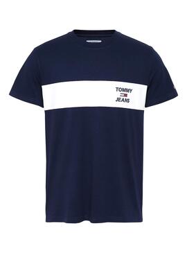 T-Shirt Tommy Jeans Chest Stripe Blau für Herren