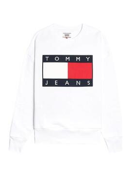 Sweatshirt Tommy Jeans Maxi Flag Weiss