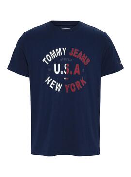 T-Shirt Tommy Jeans gewölbt Blau für Herren
