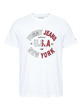 T-Shirt Tommy Jeans Arched Weiss für Herren