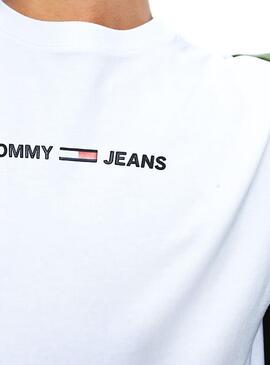 T-Shirt Tommy Jeans Kleines Logo Weiss