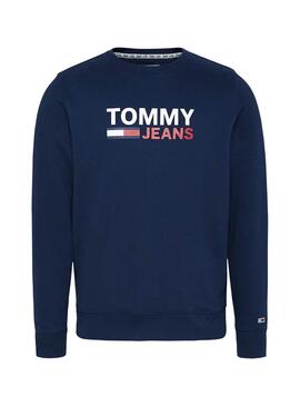 Sweatshirt Tommy Jeans Corp Logo Blau für Herren