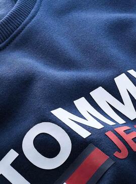 Sweatshirt Tommy Jeans Corp Logo Blau für Herren