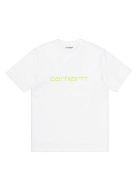 T-Shirt Carhartt-Skriptstickerei Weiss Herren