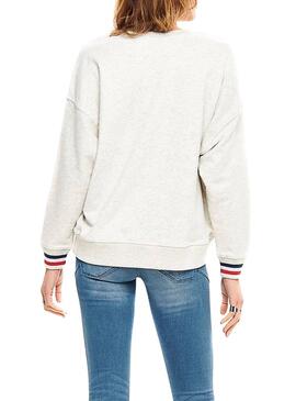 Sweatshirt Only Daisy Sateen Beige Frau