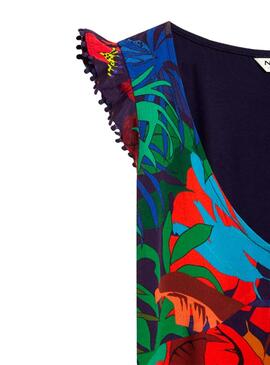 T-Shirt Naf Naf Tropical Multicolor für Damen