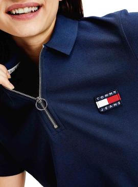 Polo Tommy Jeans Badge Blau für Damen