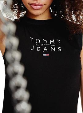 Kleid Tommy Jeans Bleistift Schwarz für Damen