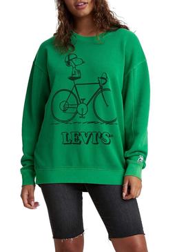 Sweatshirt Levis Snoopy Unbasic Grün für Damen