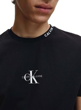T-Shirt Calvin Klein Center Monogram Schwarz Herren