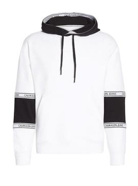 Sweatshirt Calvin Klein Bloking Logo Weiss Herren