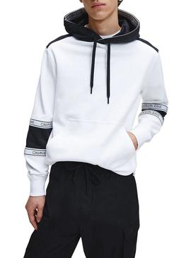 Sweatshirt Calvin Klein Bloking Logo Weiss Herren