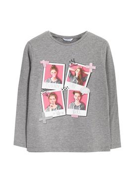 T-Shirt Mayoral Siebdruck Grau für Mädchen