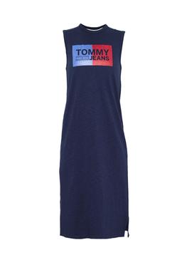 Kleid Tommy Jeans Logo Tank Marino Damen