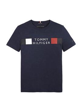 T-Shirt Tommy Hilfiger Global Marineblau für Junge