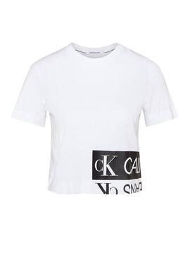 T-Shirt Calvin Klein Mirrored Weiss für Damen
