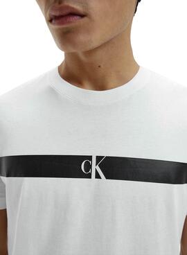 T-Shirt Calvin Klein Horizontal Weiss Herren