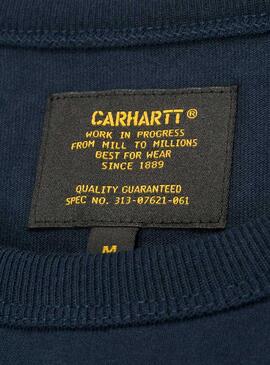 T- Shirt Carhartt White Flag Marine Blau  