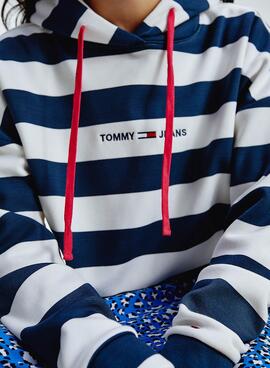 Sweatshirt Tommy Jeans Stripe Weiss für Damen