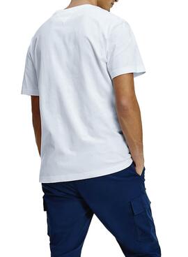 T-Shirt Tommy Jeans Linear Logo Weiss Herren