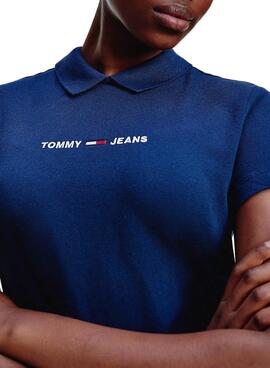 Kleid Tommy Jeans Essential Marineblau für Damen