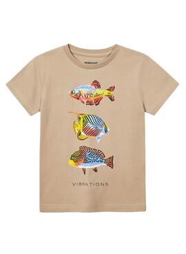 T-Shirt Mayoral Fisch braun für Junge