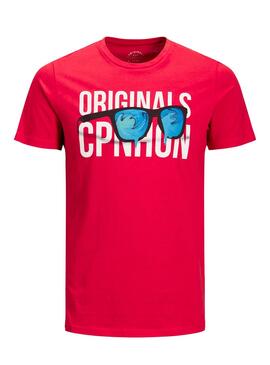 T- Shirt Jack and Jones Jorlips Rot