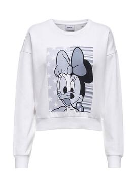 Sweatshirt Only Disney Life Weiss für Damen