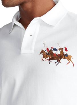Polo Polo Ralph Lauren Triple Horse Weiss