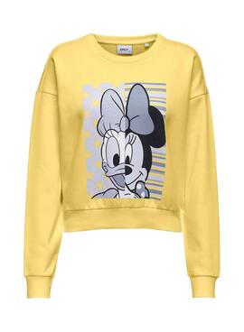 Sweatshirt Only Disney Life Gelb für Damen