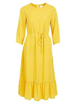 Kleid Vila Vidotties Gelb für Damen