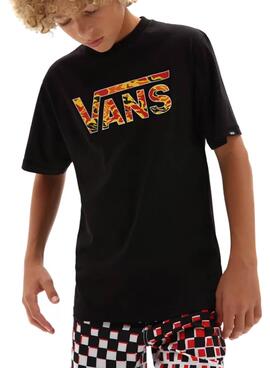 T-Shirt Vans Classic Logo für Junge Schwarz