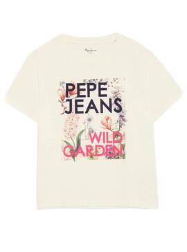 T-Shirt Pepe Jeans Addison Weiss für Damen