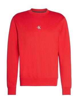 Sweatshirt Calvin Klein Jeans Puffdruck Rot Herren