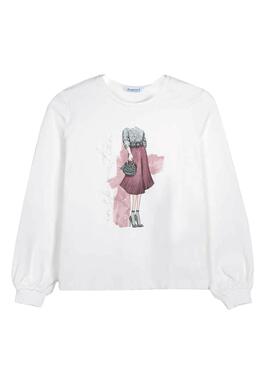 T-Shirt Mayoral Outfit Weiss für Mädchen