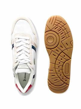 Sneaker Lacoste T-Clip Piel Tricolor Herren
