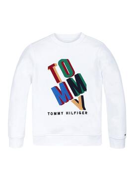 Sweatshirt Tommy Hilfiger Spaß Weiss für Junge